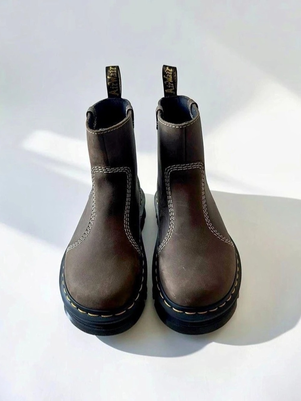 Dr. Martens Zebzag Rigger Brown Leather Boots Women’s 11/ Men’s 10